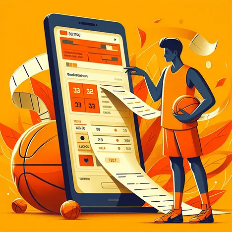 A basketball fan placing a WNBA bet on a betting website