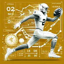 A college football player scoring a touchdown to represent moneyline bets