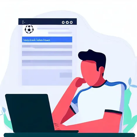 A person looking at a laptop, checking the legalities of online soccer betting