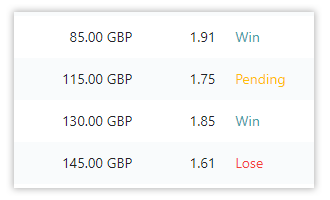 Automatic Bet Settlement The automatic bet settlement feature settles the bets outcome for you