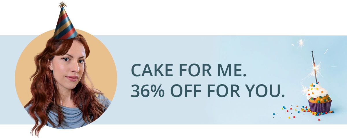 Cake for me – 36% Off for you!