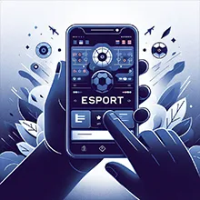 Person placing a esports bet on a mobile phone